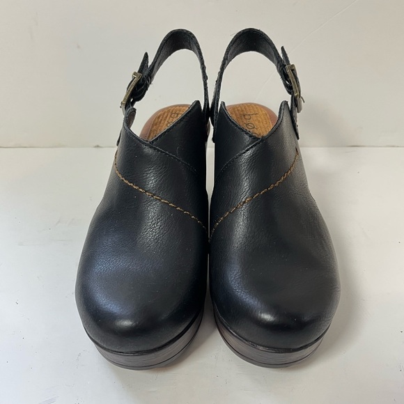 BOC Born Cecila Black Leather Platform Mules Clog Size 7M - Picture 3 of 8